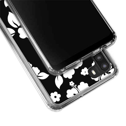 Black and White Galaxy A21 Clear Case