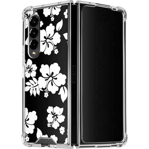 Black and White Galaxy Z Fold4 5G Clear Case
