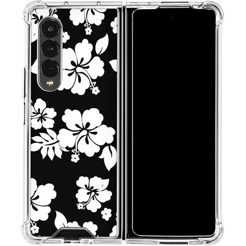 Black and White Galaxy Z Fold4 5G Clear Case