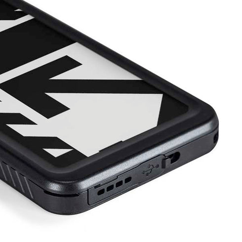 Black and White Geometric Shapes Galaxy S23 Plus Waterproof Case