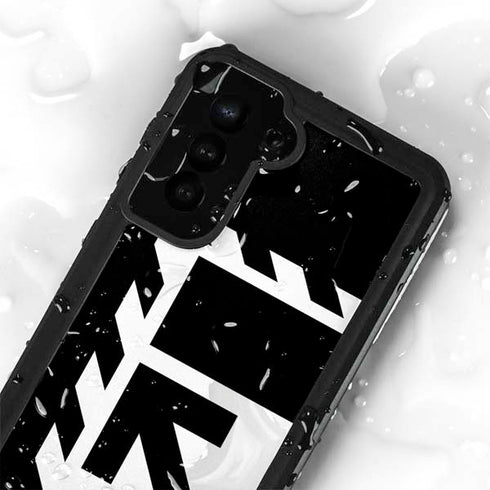Black and White Geometric Shapes Galaxy S23 Plus Waterproof Case