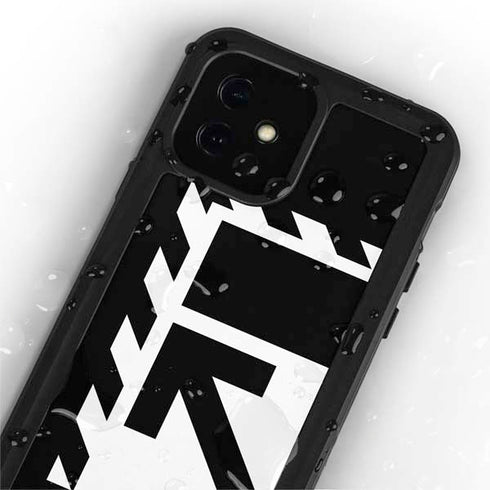 Black and White Geometric Shapes iPhone 12 Mini Waterproof Case