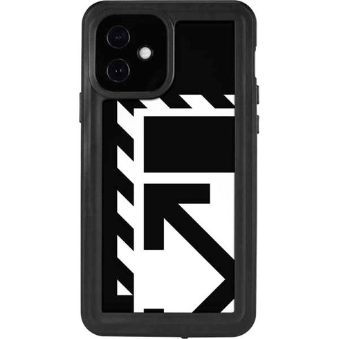 Black and White Geometric Shapes iPhone 12 Waterproof Case