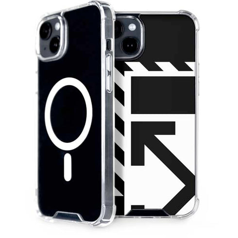 Black and White Geometric Shapes iPhone 15 Plus MagSafe Case