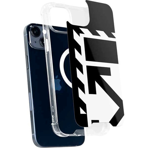 Black and White Geometric Shapes iPhone 15 Plus MagSafe Case