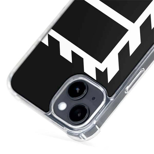 Black and White Geometric Shapes iPhone 15 Plus MagSafe Case