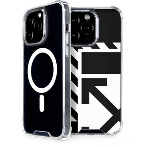 Black and White Geometric Shapes iPhone 14 Pro MagSafe Case