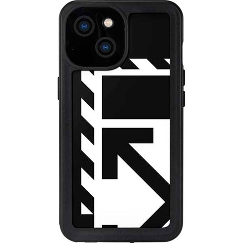Black and White Geometric Shapes iPhone 15 Waterproof Case