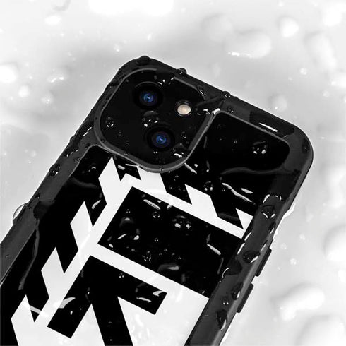 Black and White Geometric Shapes iPhone 15 Waterproof Case