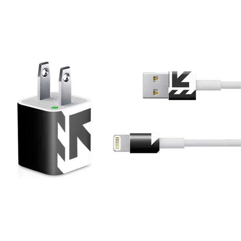 Black and White Geometric Shapes iPhone Charger (5W USB) Skin