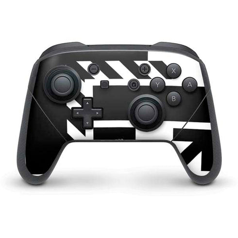Black and White Geometric Shapes Nintendo Switch Pro Controller Skin