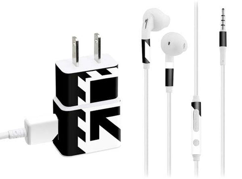 Black and White Geometric Shapes Phone Charger Skin