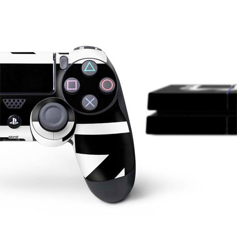 Black and White Geometric Shapes PS4 Console and Controller Bundle Skin