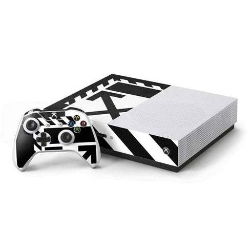 Black and White Geometric Shapes Xbox One S Console and Controller Bundle Skin
