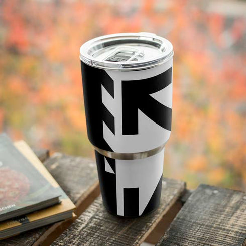 Black and White Geometric Shapes Yeti 30oz Rambler Tumbler Skin
