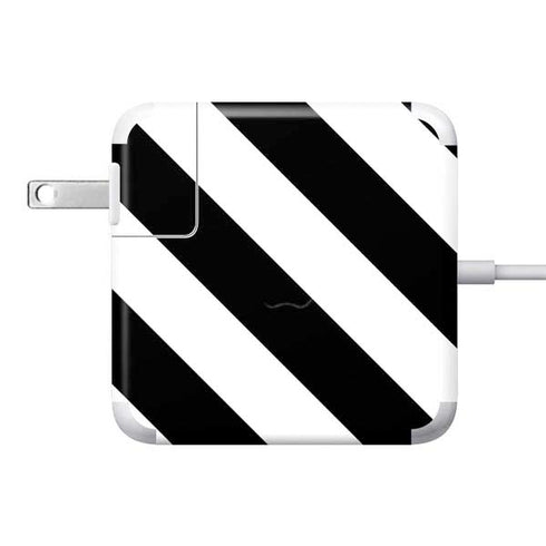 Black and White Geometric Stripes 85W Power Adapter (15 and 17 inch MacBook Pro Charger) Skin