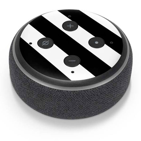 Black and White Geometric Stripes Amazon Echo Dot Skin