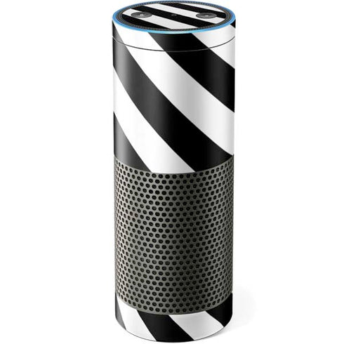 Black and White Geometric Stripes Amazon Echo Skin