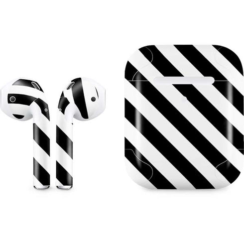 Black and White Geometric Stripes Apple AirPods 2 Skin