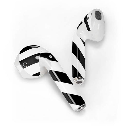 Black and White Geometric Stripes Apple AirPods 2 Skin