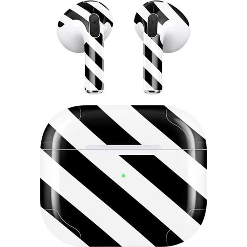Black and White Geometric Stripes Apple AirPods (3rd Gen 2021) Skin