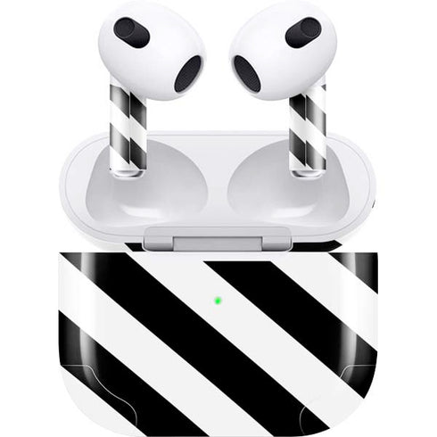 Black and White Geometric Stripes Apple AirPods (3rd Gen 2021) Skin