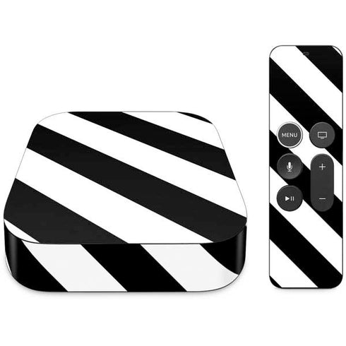 Black and White Geometric Stripes Apple TV Skin
