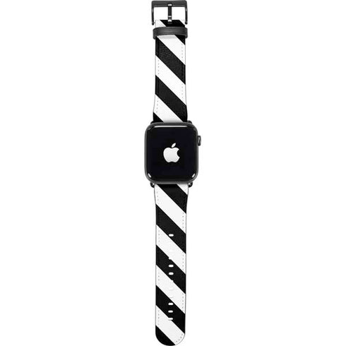 Black and White Geometric Stripes Apple Watch Band 42-44mm