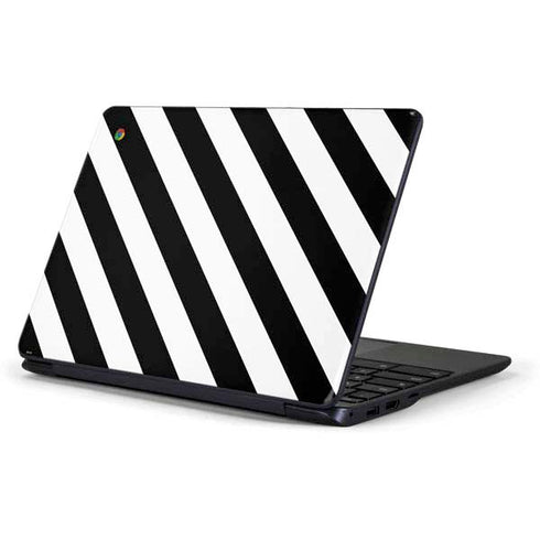 Black and White Geometric Stripes Samsung Chromebook Skin