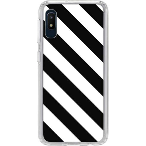 Black and White Geometric Stripes Galaxy A10e Clear Case