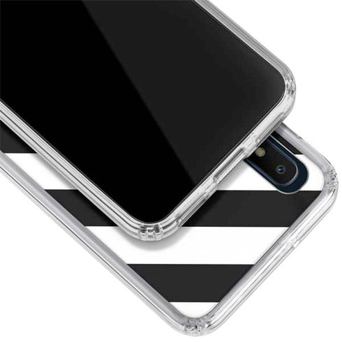 Black and White Geometric Stripes Galaxy A10e Clear Case