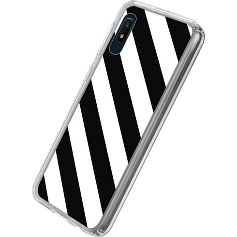 Black and White Geometric Stripes Galaxy A10e Clear Case