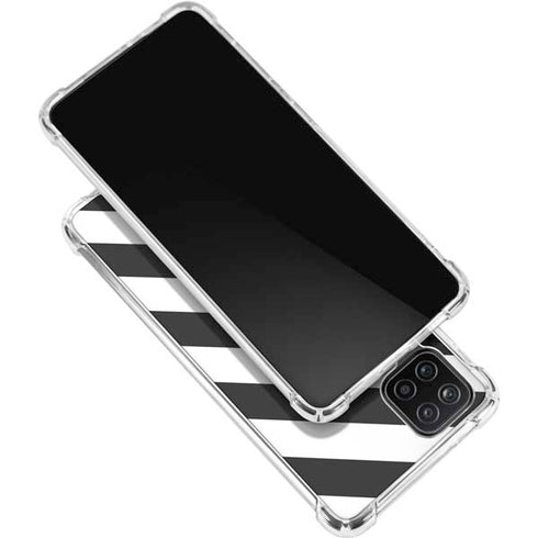 Black and White Geometric Stripes Galaxy A12 Clear Case