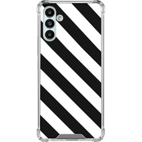 Black and White Geometric Stripes Galaxy A13 5G Clear Case