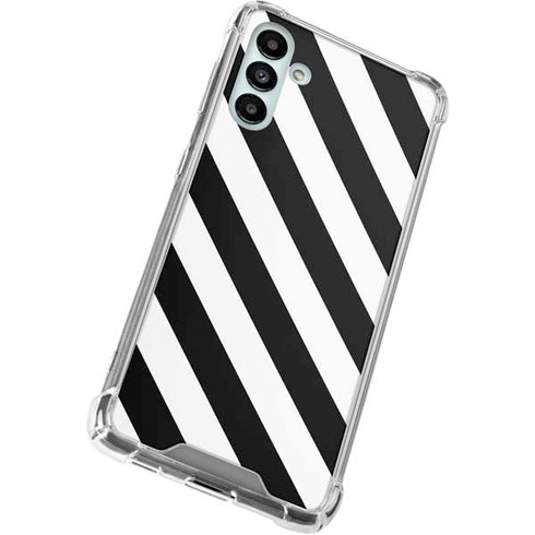 Black and White Geometric Stripes Galaxy A13 5G Clear Case