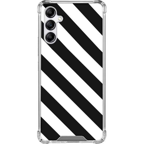 Black and White Geometric Stripes Galaxy A14 5G Clear Case