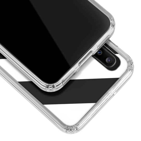 Black and White Geometric Stripes Galaxy A20 Clear Case
