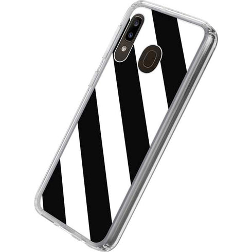 Black and White Geometric Stripes Galaxy A20 Clear Case