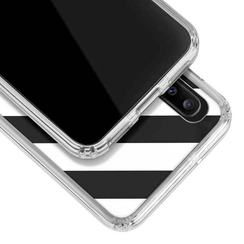 Black and White Geometric Stripes Galaxy A30 Clear Case