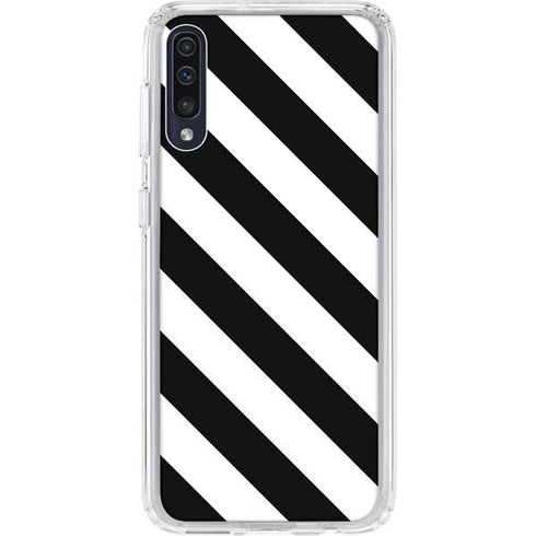 Black and White Geometric Stripes Galaxy A50 Clear Case
