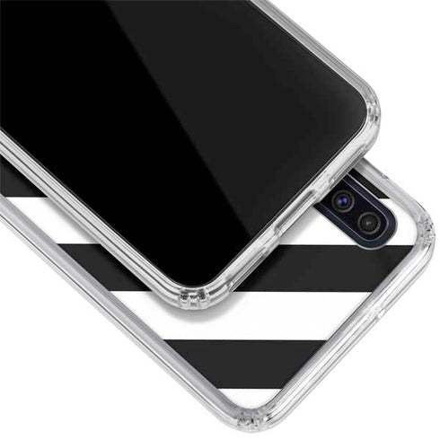 Black and White Geometric Stripes Galaxy A50 Clear Case