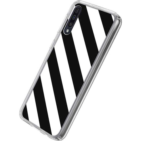 Black and White Geometric Stripes Galaxy A50 Clear Case