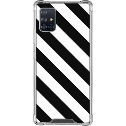 Black and White Geometric Stripes Galaxy A51 5G Clear Case
