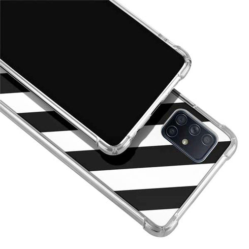 Black and White Geometric Stripes Galaxy A51 5G Clear Case