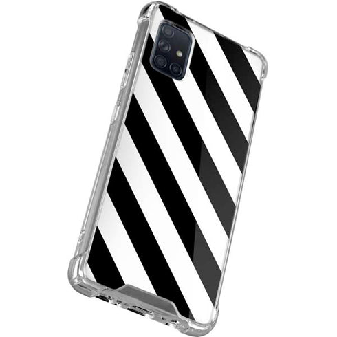 Black and White Geometric Stripes Galaxy A51 5G Clear Case