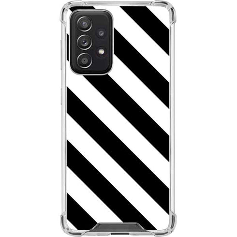 Black and White Geometric Stripes Galaxy A52 5G Clear Case