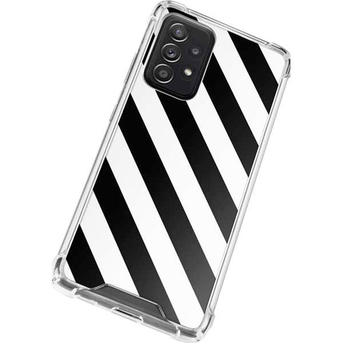 Black and White Geometric Stripes Galaxy A52 5G Clear Case