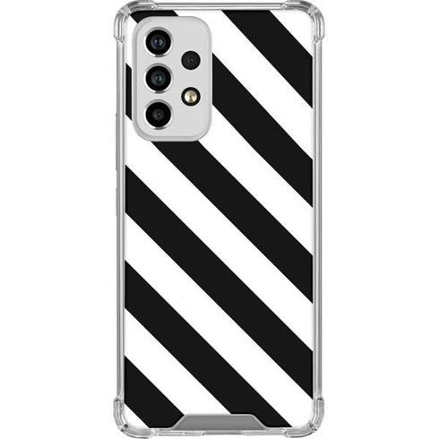 Black and White Geometric Stripes Galaxy A53 5G Clear Case