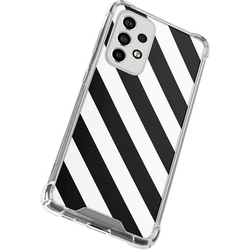 Black and White Geometric Stripes Galaxy A53 5G Clear Case