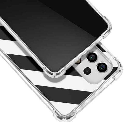 Black and White Geometric Stripes Galaxy A53 5G Clear Case